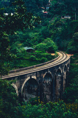 Fototapeta premium Nine Arch Bridge with Tea Fields in Ella