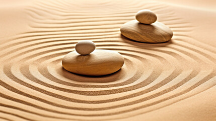 Japanese Traditional Kushansui, Stone and Sand Waves, Tranquility in Balance
