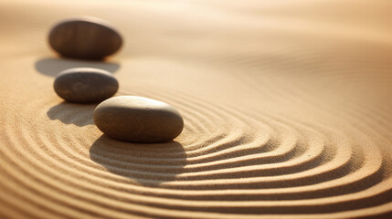 Japanese Traditional Kushansui, Stone and Sand Waves, Tranquility in Balance
