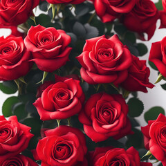 Naklejka premium Red rose flowers sunlight bright background