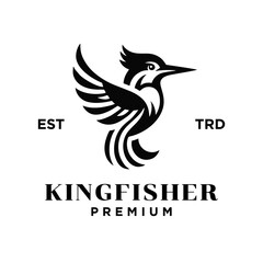 Kingfisher bird logo icon design illustration
