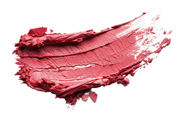 Lipstick or cosmetics smear smudge isolated on transparent png background, lipstick brush swatch, Beauty makeup foundation smudged.