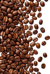 Obraz premium Coffee beans border illustration PNG element cut out transparent isolated on white background ,PNG file ,artwork graphic design.