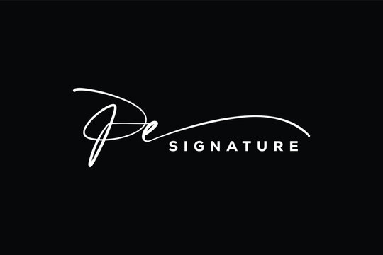 PE initials Handwriting signature logo. PE Hand drawn Calligraphy lettering Vector. PE letter real estate, beauty, photography letter logo design.