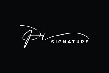 PI initials Handwriting signature logo. PI Hand drawn Calligraphy lettering Vector. PI letter real estate, beauty, photography letter logo design.
