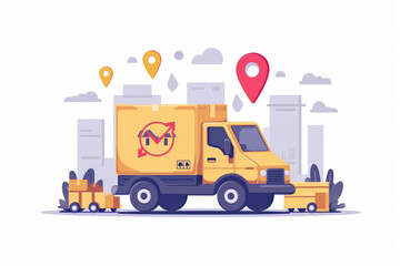 Deliver parcel, concept for providing fast delivery service