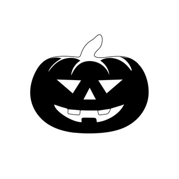 Pumpkin halloween cartoon. Pumpkin on white background. The main symbol of the Happy Halloween holiday. Orange pumpkin with smile for your design for the holiday Halloween. Vector illustration.