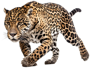 angry leaping jaguar illustration PNG element cut out transparent isolated on white background ,PNG file ,artwork graphic design.
