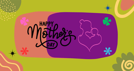 Vector illustration of a joyful celebration of Happy Mother's Day, Mother's day postcard, Happy Mothers Day vector design stock photo