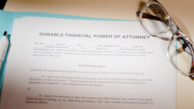 Financial power of attorney business document form