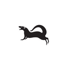 jumping fox mascot vector logo silhouette design