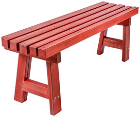 Red wood bench illustration PNG element cut out transparent isolated on white background ,PNG file ,artwork graphic design.