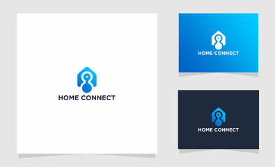 Smart Home Connection Icon Logo Vector design illustration. Smart home logo icon with wireless connection concept. Trendy Smart House vector icon flat design for website, symbol, logo, sign, app, UI