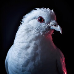 Portrait of an Elegant White Dove