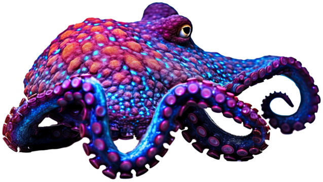 Octopus illustration PNG element cut out transparent isolated on white background ,PNG file ,artwork graphic design.