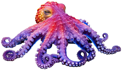 Octopus illustration PNG element cut out transparent isolated on white background ,PNG file ,artwork graphic design.