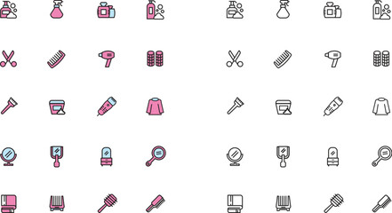 barber shop icon set