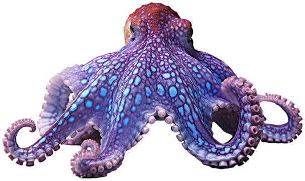 Octopus illustration PNG element cut out transparent isolated on white background ,PNG file ,artwork graphic design.