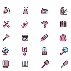 hair care barber shop salon beauty accessory isolated  icon vector illustration pack