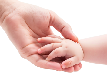 Hand Holding Baby Hand illustration PNG element cut out transparent isolated on white background ,PNG file ,artwork graphic design.