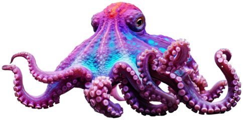 Octopus illustration PNG element cut out transparent isolated on white background ,PNG file ,artwork graphic design.