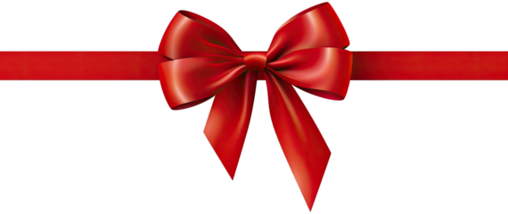 Red ribbon bow illustration PNG element cut out transparent isolated on white background ,PNG file ,artwork graphic design.