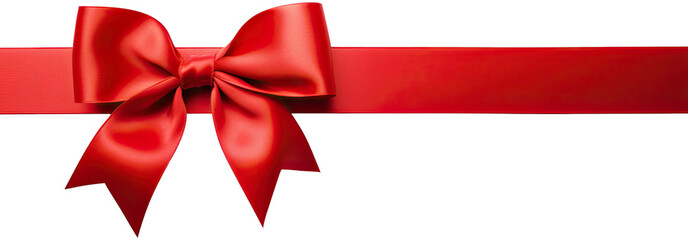 Red ribbon bow illustration PNG element cut out transparent isolated on white background ,PNG file ,artwork graphic design. - Powered by Adobe
