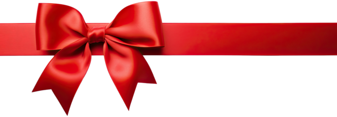 Red ribbon bow illustration PNG element cut out transparent isolated on white background ,PNG file ,artwork graphic design.