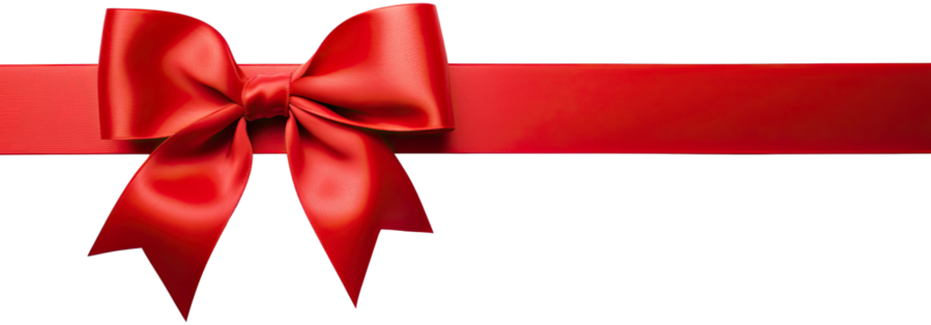 Red ribbon bow illustration PNG element cut out transparent isolated on white background ,PNG file ,artwork graphic design. - Powered by Adobe