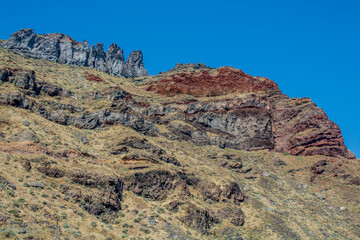 volcanic landscape of the island of Santorini