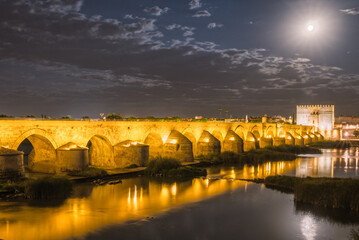 Roman Bridge over the Guadalquivir River in Cordoba Spain