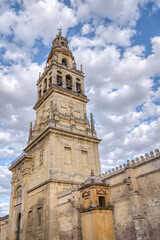Fototapeta na wymiar Exterior bell tower of the Mezquita Cathedral