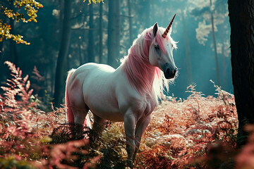  A fabulous unicorn in the morning woods © Feliks