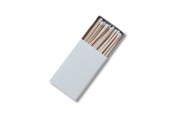 Blank white open matchbook mockup template isolated on white background. 3d rendering.