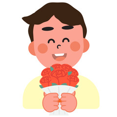 Boy and girl hold gifts to give to each other on Valentine's Day. SGV