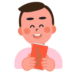 Boy and girl hold gifts to give to each other on Valentine's Day. SGV