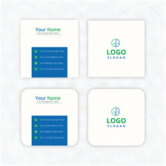 modern square business card template design