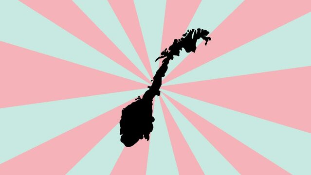 Animated map icon for the country of Norway with a rotating background