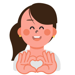 Boys and girls express their love in heart-shaped sign language on Valentine's Day. SVG