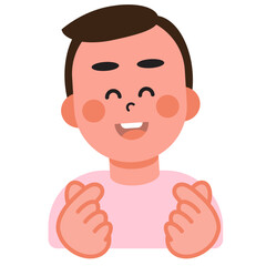 Boys and girls express their love in heart-shaped sign language on Valentine's Day. SVG