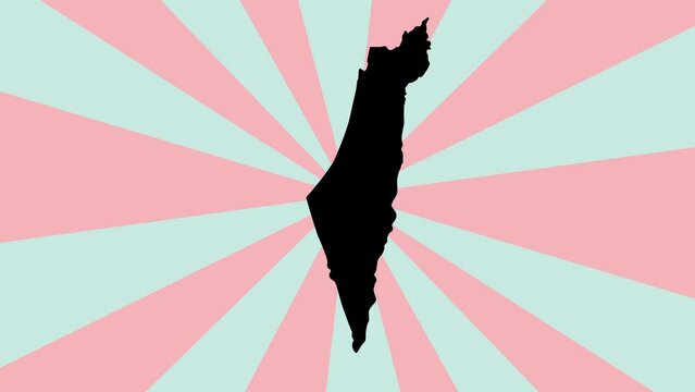 Animation of the Palestine map icon with a rotating background