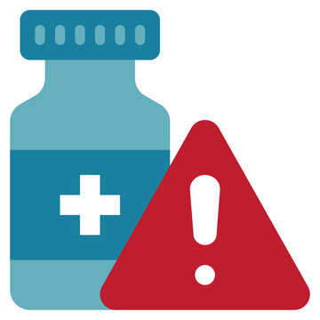 drug phamacy healthy caution exclamation warning flat style