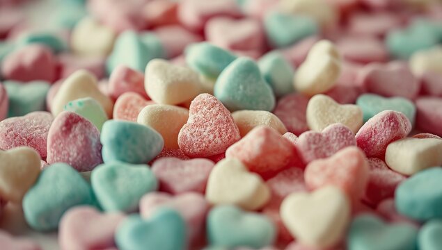Colorful heart shaped sprinkles for Valentine's day.