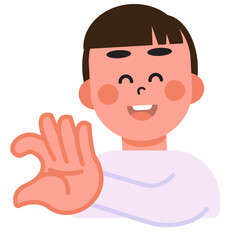 Boy and Girl express their love in sign language on Valentine's Day. SVG