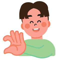 Obraz premium Boy and Girl express their love in sign language on Valentine's Day. SVG
