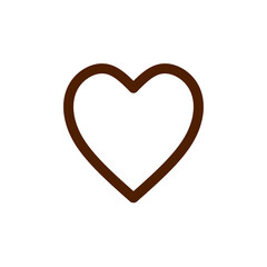 Brown love icon, illustration on Transparent