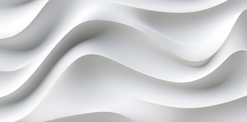 Soft abstract wavy embossed texture. Abstract 3d white background - obrazy, fototapety, plakaty