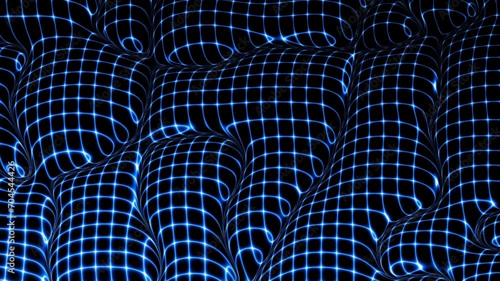 Aufkleber Technology digital wave background concept. Beautiful motion waving dots texture with glowing lines. Cyber or technology background.