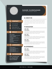 Professional Resume CV vector Graphic Template