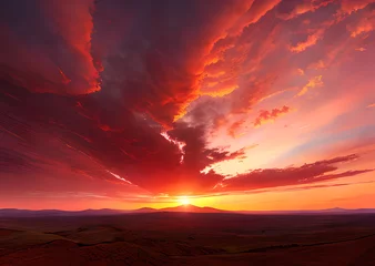 Foto op Canvas Vibrant sunrise ultra high quality hyper realistic beautiful vibrant viva purple color sunset sky landscape,Generative AI © LIUBOMYR